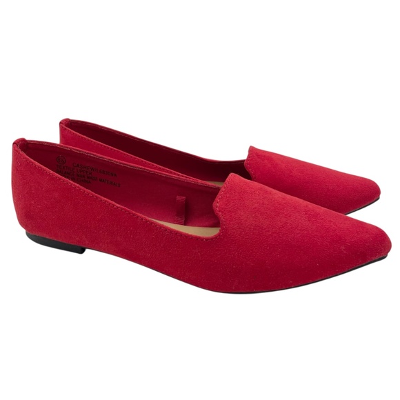 SEYCHELLES suede pointed toe red flats women’s Size 6 1/2-NEW - Picture 2 of 7